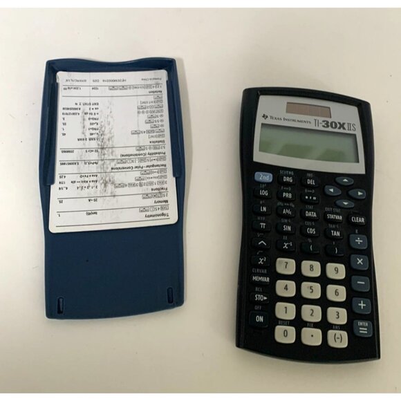 Texas Instruments Calculator 30X IIS With Slide Cover Black Blue - Picture 1 of 3